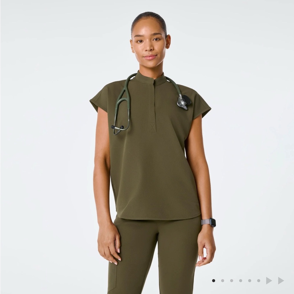 Figs Dark Olive Women's Blouse